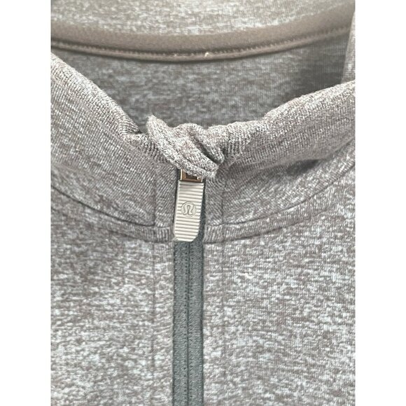 Lululemon Extra Mile 1/2 Zip Heathered Nocturnal Teal / Black Sz 10 - Picture 4 of 6